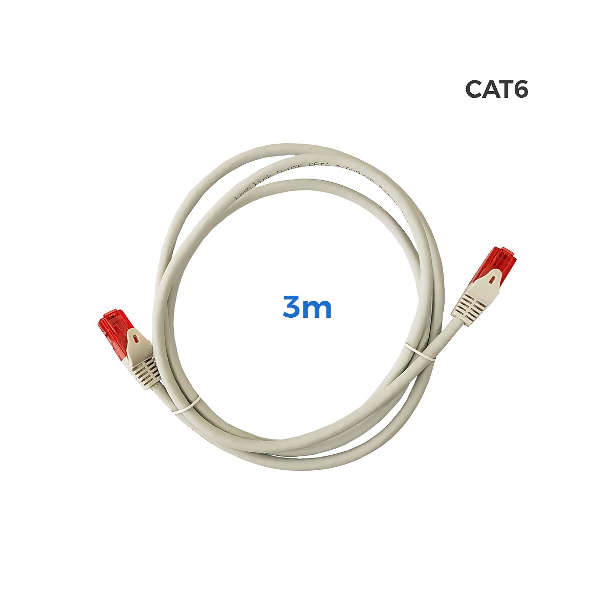 Cable utp cat.6 latiguillo rj45 cobre lszh gris 3m