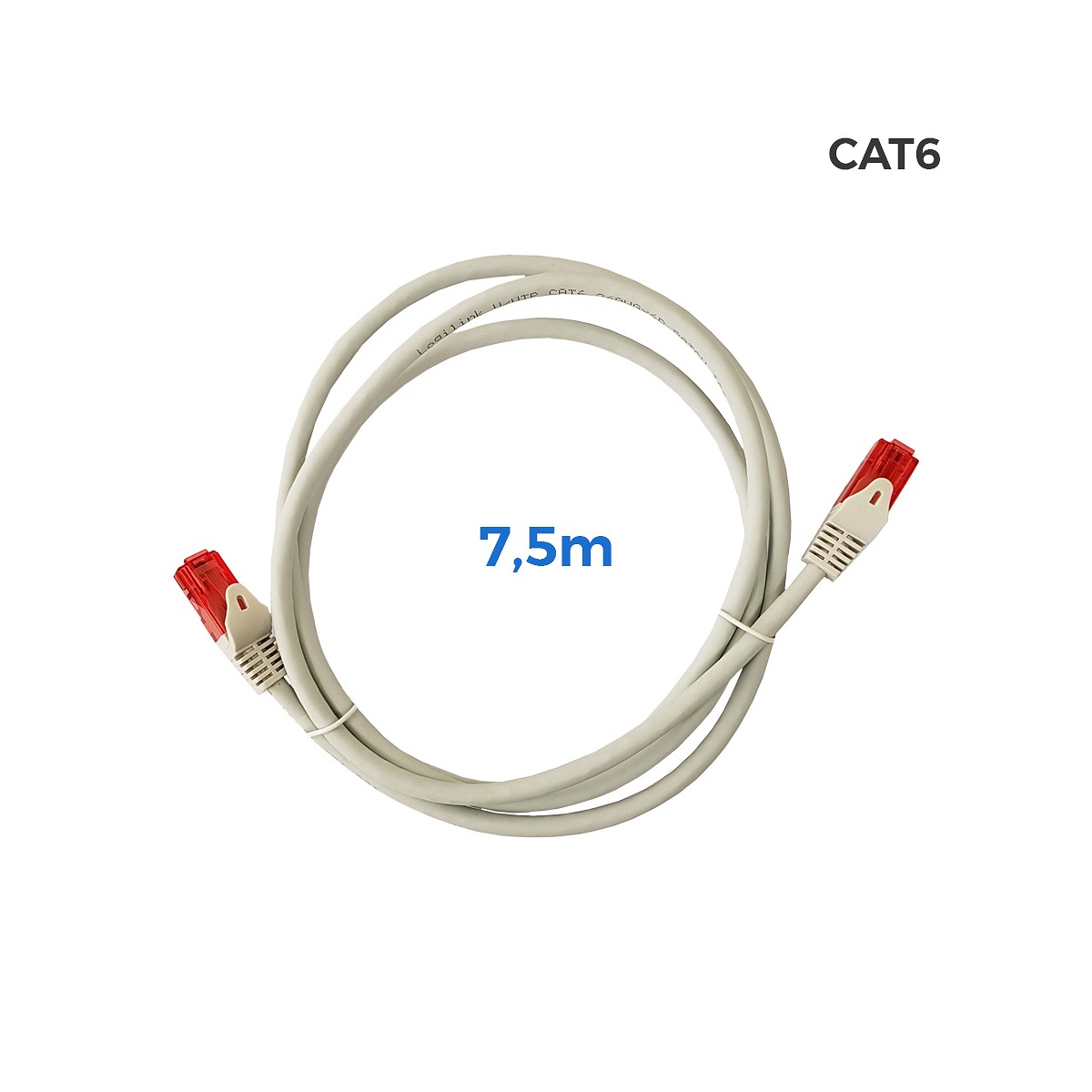 Cable utp cat.6 latiguillo rj45 cobre lszh gris 7,5m