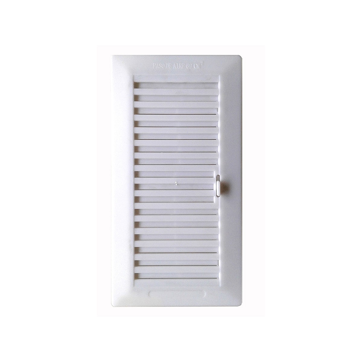 Rejilla empotrar regulable 13.3x26cm + marco abs blanco (g)