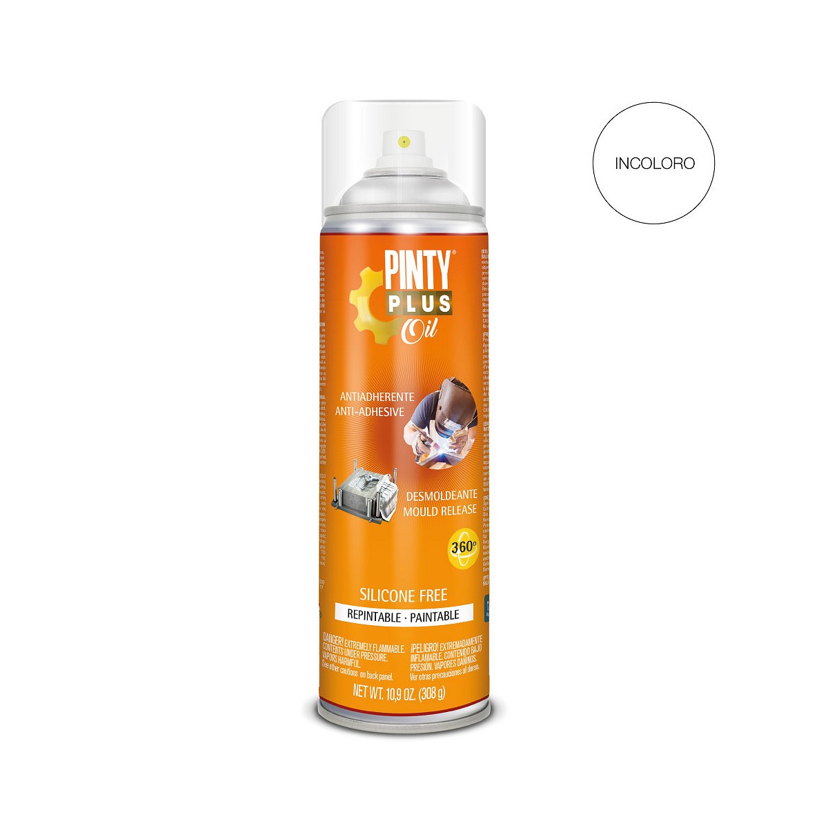 Pintyplus oil desmoldeante antiproyecciones de soldadura sin siliconas spray 650cc