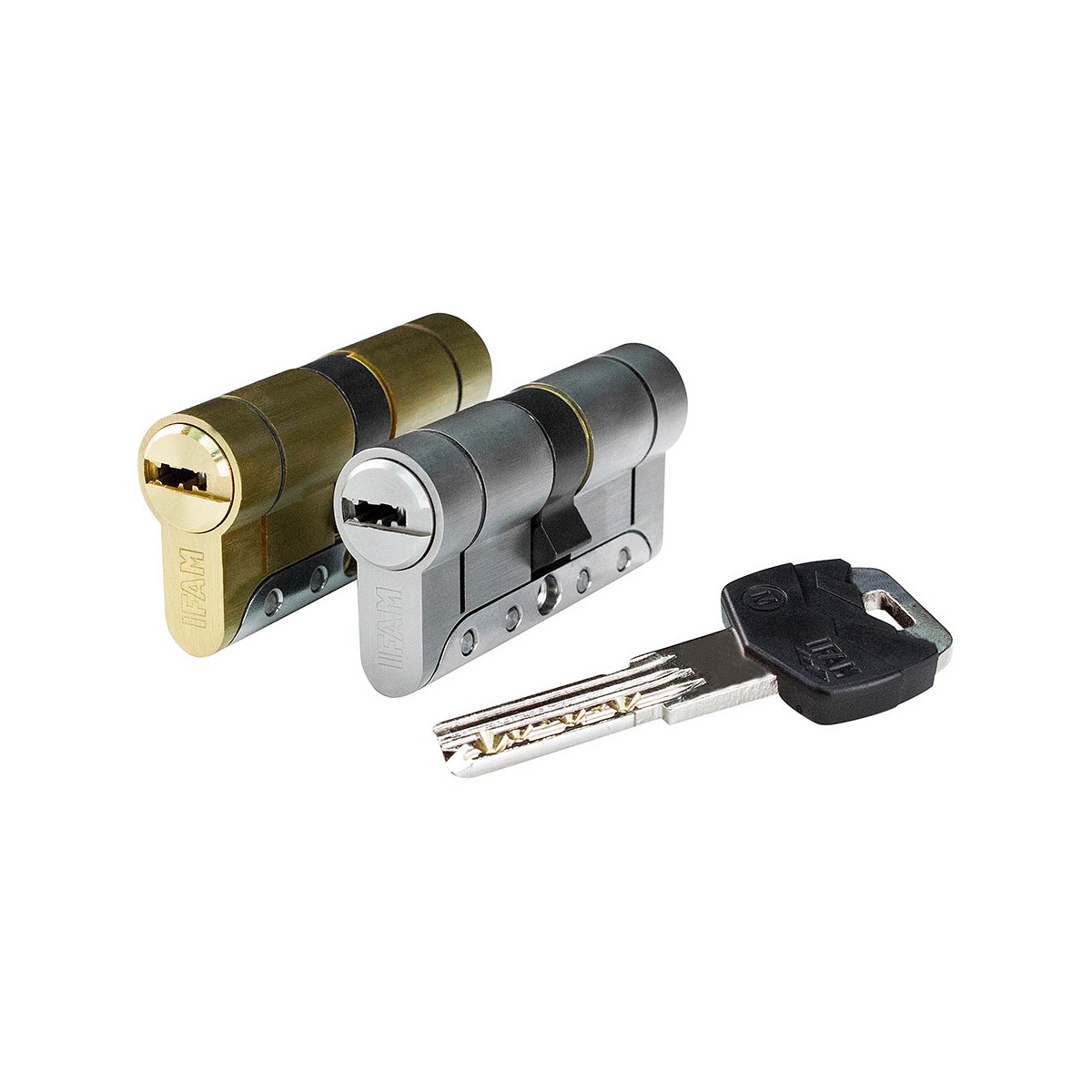 Cilindro iridium m irm3030lc latón 60mm (30+30mm) leva corta 13mm. con 5 llaves de seguridad. ifam