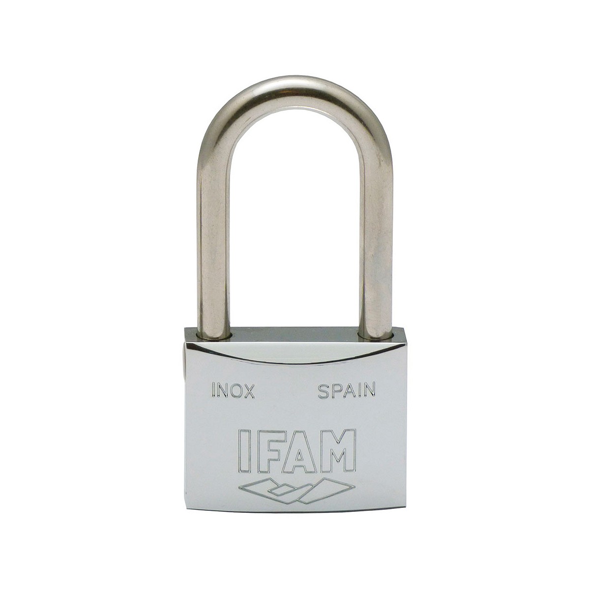 Candado inoxidable 30al 30mm con 2 llaves. arco largo. ifam