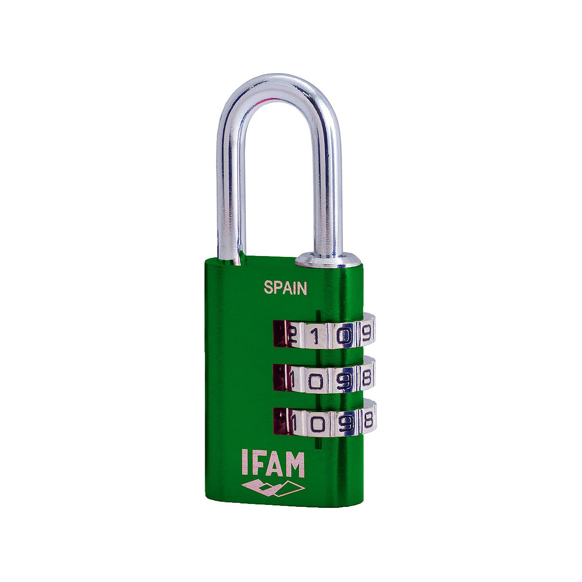 Candado col combi30 verde 30mm. arco ø5mm. con combinación. ifam