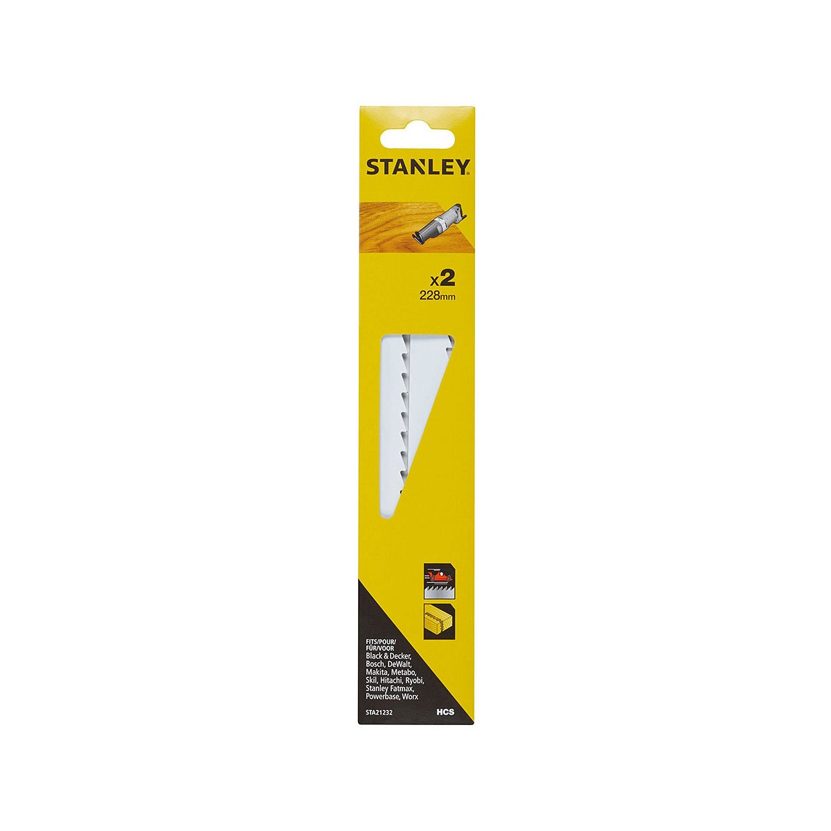 Pack 2 hojas de sierra de sable 22,8cm corte grueso y recto sta21232-xj stanley