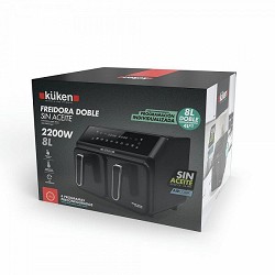 Compra FREIDORA SIN ACEITE DOBLE DIGITAL KÜKEN 8 LITROS 2200W al mejor precio