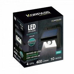 Compra APLIQUE 30 LEDS KORPASS SOLAR SENSOR BLANCO 4W al mejor precio