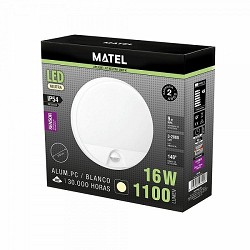 Compra APLIQUE LED REDONDO MATEL SENSOR IP54 16W NEUTRA al mejor precio