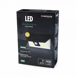 Compra APLIQUE SOLAR LED COB KORPASS CON SENSOR 7W LUZ FRÍA al mejor precio