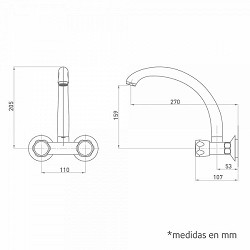 Compra BATERÍA FREGADERA CAÑO ALTO TUBO 11CM INDIC al mejor precio