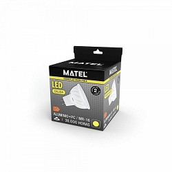 Compra BOMBILLA LED DICROICA MATEL ALUMINIO FUNDIDO MR16 8W CÁLIDA al mejor precio