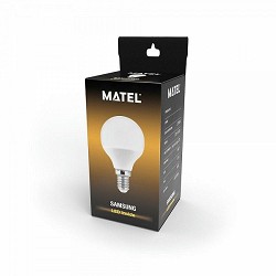 Compra BOMBILLA LED ESFÉRICA MATEL CHIP SAMSUNG E14 8W CÁLIDA al mejor precio