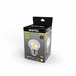 Compra BOMBILLA LED FILAMENTO ESFÉRICA MATEL E27 G45 6W CÁLIDA CLARA al mejor precio