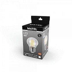 Compra BOMBILLA LED FILAMENTO ESFÉRICA MATEL E27 G45 6W FRÍA CLARA al mejor precio