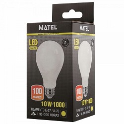 Compra BOMBILLA LED FILAMENTO ESTÁNDAR MATEL E27 A70 10W CÁLIDA OPAL al mejor precio