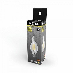 Compra BOMBILLA LED FLAMA FILAMENTO MATEL C37 E14 6W CÁLIDA CLARA al mejor precio