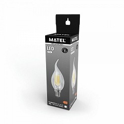 Compra BOMBILLA LED FLAMA FILAMENTO MATEL C37 E14 6W FRÍA CLARA al mejor precio