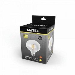 Compra BOMBILLA LED GLOBO FILAMENTO MATEL E27 G95 12W CÁLIDA CLARA al mejor precio