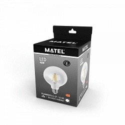 Compra BOMBILLA LED GLOBO FILAMENTO MATEL E27 G95 12W FRÍA CLARA al mejor precio