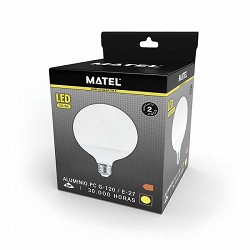 Compra BOMBILLA LED GLOBO MATEL E27 G120 18W CÁLIDA al mejor precio