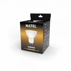 Compra BOMBILLA LED GU10 MATEL CHIP SAMSUNG 120º 5W CÁLIDA al mejor precio