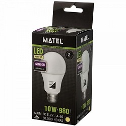 Compra BOMBILLA LED MATEL SENSOR CREPUSCULAR ESTÁNDAR E27 10W NEUTRA al mejor precio