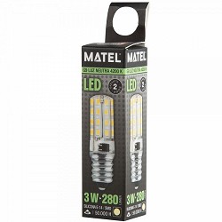 Compra BOMBILLA LED TUBULAR MATEL SILICONA E14 3W NEUTRA al mejor precio