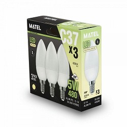 Compra BOMBILLA LED VELA MATEL E14 5W NEUTRA (3UNIDADES) al mejor precio