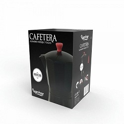 Compra CAFETERA ALUMINIO NEGRA INDUCCIÓN 3 TAZAS al mejor precio