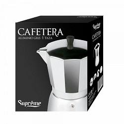 Compra CAFETERA SUPREME ALUMINIO GRIS 9 TAZAS al mejor precio