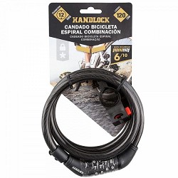 Compra CANDADO BICICLETA HANDLOCK ESPIRAL COMBINACIÓN 1,2x120 CM NEGRO al mejor precio