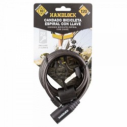 Compra CANDADO BICICLETA HANDLOCK ESPIRAL CON LLAVE 1,0x120 CM AZUL al mejor precio