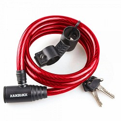 Compra CANDADO BICICLETA HANDLOCK ESPIRAL CON LLAVE 1,2x150 CM ROJO al mejor precio