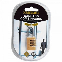 Compra CANDADO COMBINACIÓN LATÓN HANDLOCK 3 NÚMEROS 20MM al mejor precio