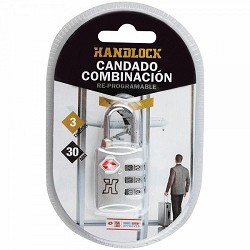 Compra CANDADO COMBINACIÓN TSA HANDLOCK PLATA 3 NÚMEROS al mejor precio