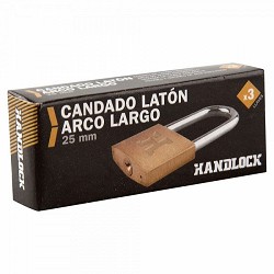 Compra CANDADO LATÓN HANDLOCK ARCO LARGO 25MM IGUALES al mejor precio