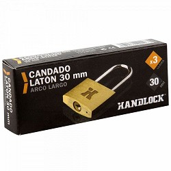 Compra CANDADO LATÓN HANDLOCK ARCO LARGO 30MM IGUALES al mejor precio