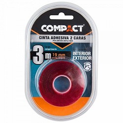 Compra CINTA ADHESIVA 2 CARAS COMPACT 19MM x 3M al mejor precio