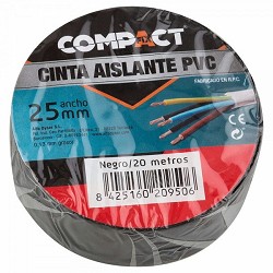 Compra CINTA AISLANTE PVC COMPACT NEGRA 25MM x 20M al mejor precio