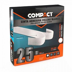 Compra CINTA VELCRO COMPACT BLANCA M-H 20MM x 25M al mejor precio