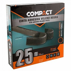 Compra CINTA VELCRO COMPACT NEGRA M-H 20MM x 12M al mejor precio