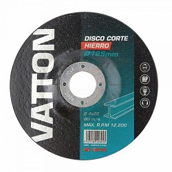 Compra DISCO CORTAR HIERRO VATTON 125x2.4x22 MM al mejor precio