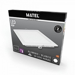 Compra DOWNLIGHT LED CUADRADO BLANCO MATEL 12W FRÍA al mejor precio