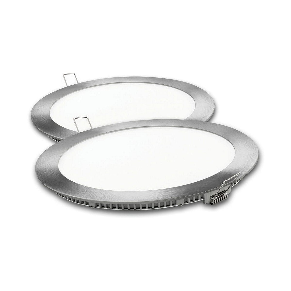 Compra DOWNLIGHT LED MATEL REDONDO PLATA 18W LUZ NEUTRA 2UDS al mejor precio