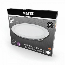 Compra DOWNLIGHT LED REDONDO BLANCO MATEL 12W FRÍA al mejor precio