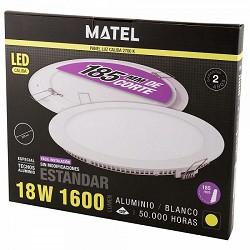 Compra DOWNLIGHT LED REDONDO PLANO MATEL BLANCO 18W CÁLIDA al mejor precio