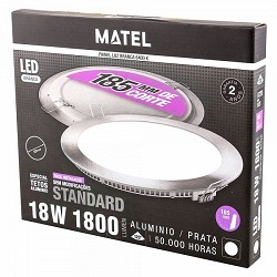 Compra DOWNLIGHT LED REDONDO PLANO MATEL PLATA 18W FRÍA al mejor precio