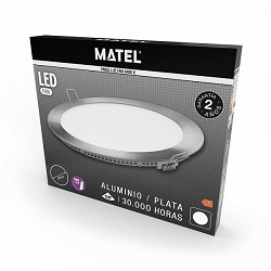 Compra DOWNLIGHT LED REDONDO PLATA MATEL 12W FRÍA al mejor precio