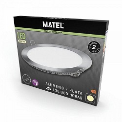 Compra DOWNLIGHT LED REDONDO PLATA MATEL 18W NEUTRA al mejor precio