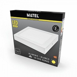 Compra DOWNLIGHT LED SUPERFICIE CUADRADO BLANCO MATEL 12W CÁLIDA al mejor precio