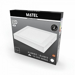 Compra DOWNLIGHT LED SUPERFICIE CUADRADO BLANCO MATEL 24W FRÍA al mejor precio